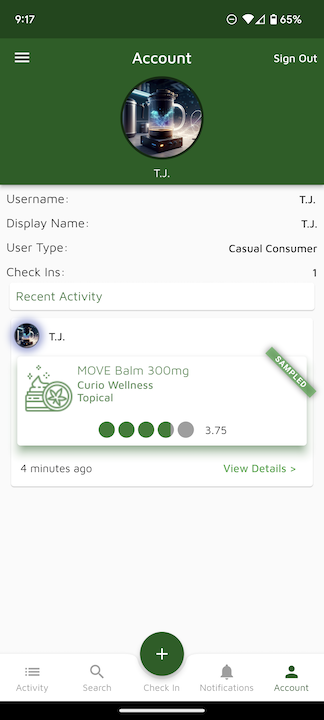 A screenshot of buddz profile view